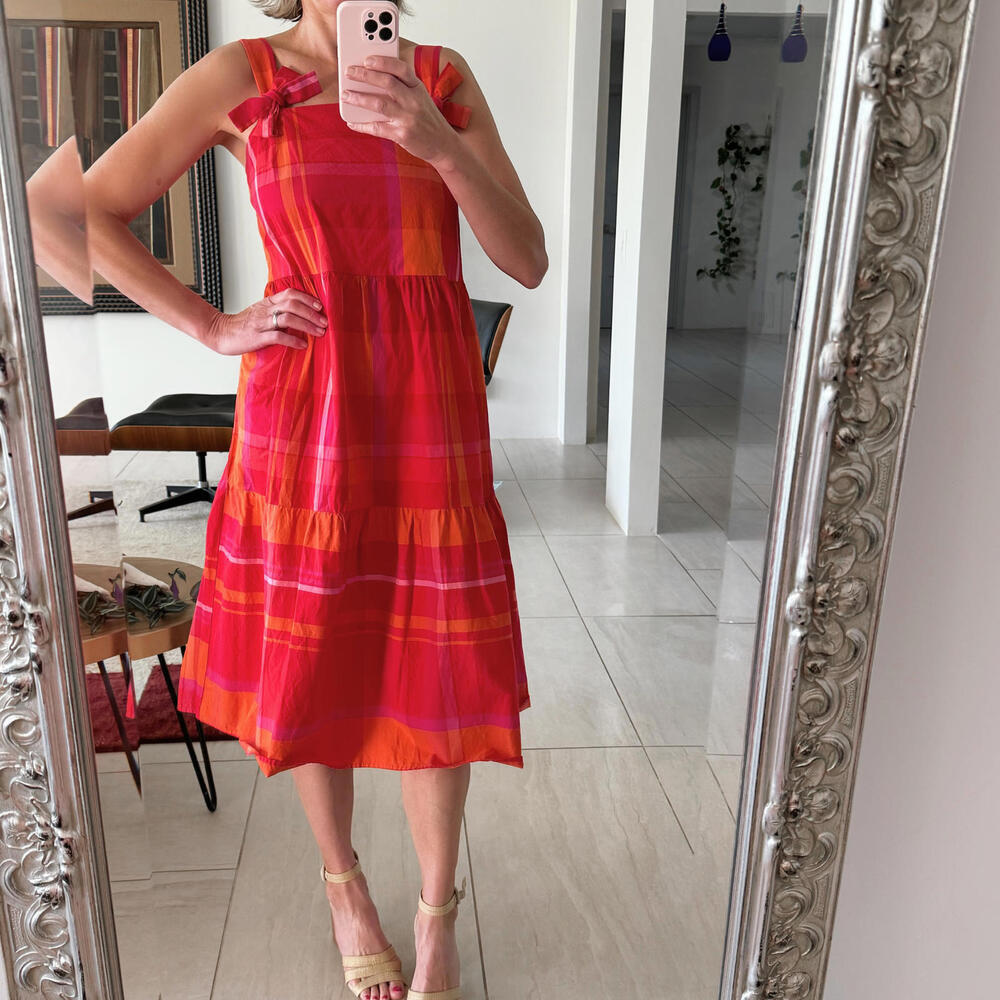 Corey Lynn Calter Nova Plaid Midi Picnic Dress Size S